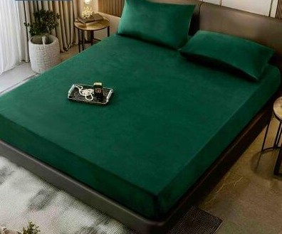 Huse de pat Catifea, pat dublu - Set Husa de Pat cu Elastic din Catifea, UNI , 3 Piese
