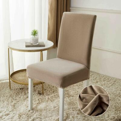 Huse scaune catifea 6 piese - Set Huse Scaune din Catifea 6 bucati, bej