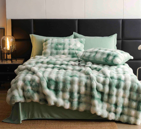 Set Lenjerie De Pat Blana Artificiala De Iepure, 6 Piese, 2 Persoane - Set Lenjerie De Pat Blana Artificiala De Iepure, 6 Piese, 2 Persoane