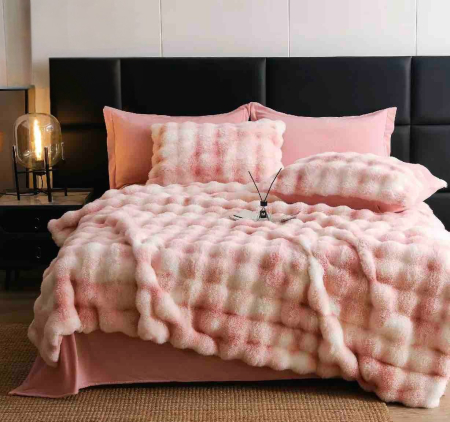 Set Lenjerie De Pat Blana Artificiala De Iepure, 6 Piese, 2 Persoane - Set Lenjerie De Pat Blana Artificiala De Iepure, 6 Piese, 2 Persoane