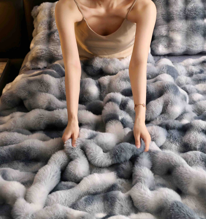 Set Lenjerie De Pat Blana Artificiala De Iepure, 6 Piese, 2 Persoane [7]