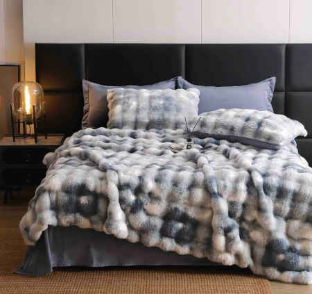 Set Lenjerie De Pat Blana Artificiala De Iepure, 6 Piese, 2 Persoane - Set Lenjerie De Pat Blana Artificiala De Iepure, 6 Piese, 2 Persoane