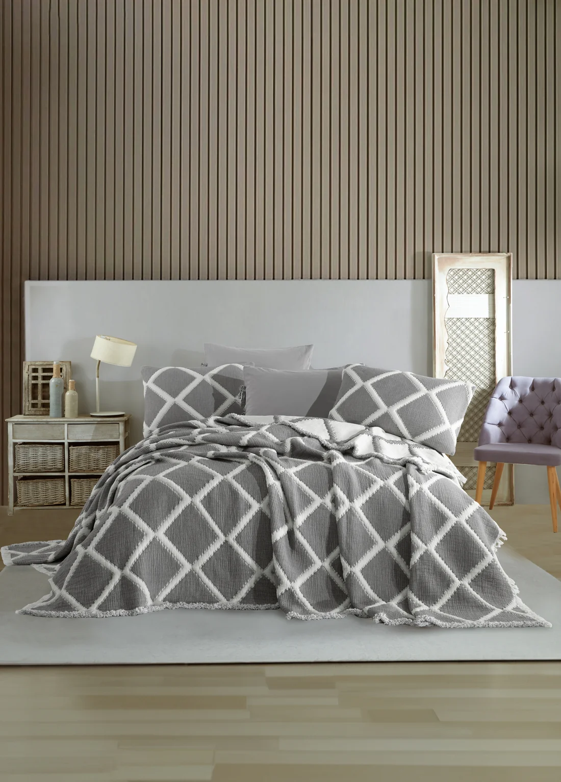 Lenjerii De Pat Premium Collection - dantela-vita-set-lenjerie-de-pat-si-cuvertura-pat-2-persoane-bumbac~casimi~p1