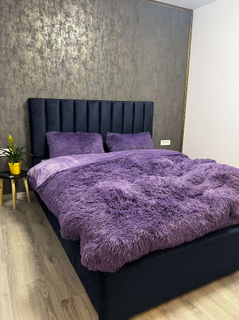 Set Lenjerie Super Pufoasa Cocolino, Model Fluffy, 6 piese, Pat 2 Persoane, LILA [6]