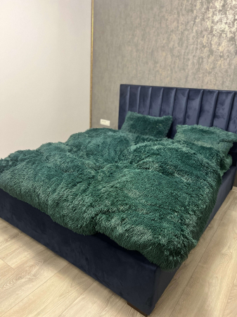 Set Lenjerie Super Pufoasa Cocolino, Model Fluffy, 6 piese, Pat 2 Persoane, VERDE INCHIS_JO [3]