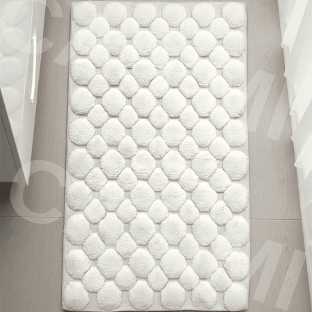 Covorase Baie - Set Premium Covoras de Baie, 2 Piese, 60x100 cm / 50x60 cm, Bumbac 100%, Crem