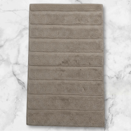 Covorase Baie - Set Premium Covoras de Baie, 2 Piese, 60x100 cm / 50x60 cm, Bumbac 100%, Serit Maro