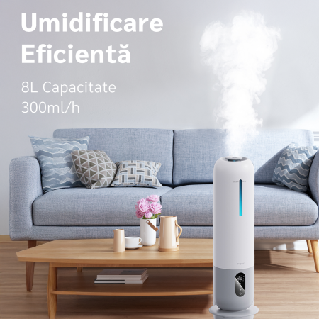 Umidificator aer Evoair Umio, Lampa UV, 3 trepte umidificare, Indicator Umiditate, Duză de Ceață, Aromaterapie, Telecomandă, Alb [4]