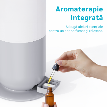 Umidificator aer Evoair Umio, Lampa UV, 3 trepte umidificare, Indicator Umiditate, Duză de Ceață, Aromaterapie, Telecomandă, Alb [5]