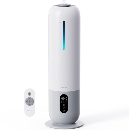 CALITATE AER - Umidificator aer Evoair Umio, Lampa UV, 3 trepte umidificare, Indicator Umiditate, Duză de Ceață, Aromaterapie, Telecomandă, Alb