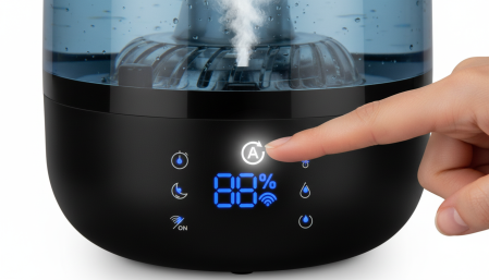 Umidificator Evoair LUNO BLACK, Smart, Wifi, Rezervor 2.5L, Capacitate de umidificare 150 ml/h, Senzor umiditate, Autonomie 16 ore, Indicator umiditate și temperatură, Negru&Gri [3]