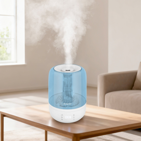 Umidificator Evoair LUNO BLUE, Smart, Wifi, Rezervor 2.5LCapacitate de umidificare 150 ml/h, Senzor umiditate, Autonomie 16 ore, Indicator umiditate și temperatură, Alb&Albastru [3]