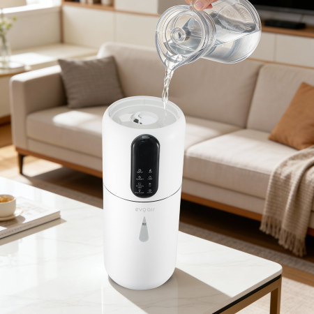 Umidificator Evoair STEAMIX3800 Smart, Wifi, Rezervor 3.8L, Capacitate de umidificare 300ml/h, Senzor umiditate, Mod Auto, Autonomie 13 ore, Lampă UVA, Aromaterapie, Indicator umiditate și temperatură [2]