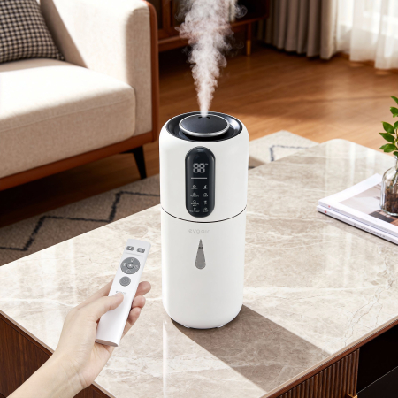 Umidificator Evoair STEAMIX3800 Smart, Wifi, Rezervor 3.8L, Capacitate de umidificare 300ml/h, Senzor umiditate, Mod Auto, Autonomie 13 ore, Lampă UVA, Aromaterapie, Indicator umiditate și temperatură [1]