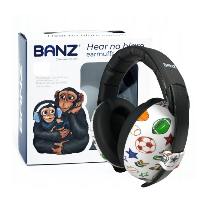 Casti antifonice pentru bebelusi si copii, Banz, Bubzee, 3-36 luni, Sports [4]