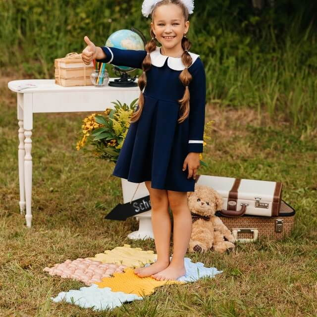 Covoras masaj tip puzzle, 8 piese cu texturi variate – First Steps [14]