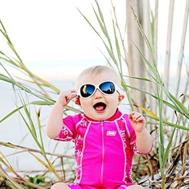 Ochelari de Soare pentru Bebelusi, 0-2 ani, Retro, Oval Pink [3]