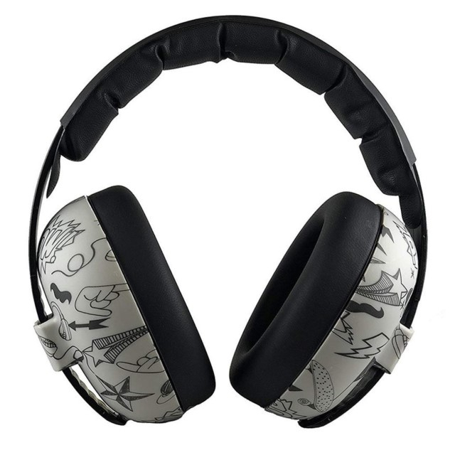 Pachet Combo, Casti Antifonice Banz bebe + Ochelari de Soare Protectie UV, 3 - 36 luni, Grafiti [7]