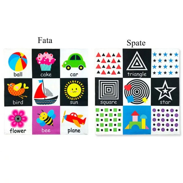 Paturica senzoriala bebe, jucarie moale educativa, 27 x 27 cm, Empria, Diverse modele [3]