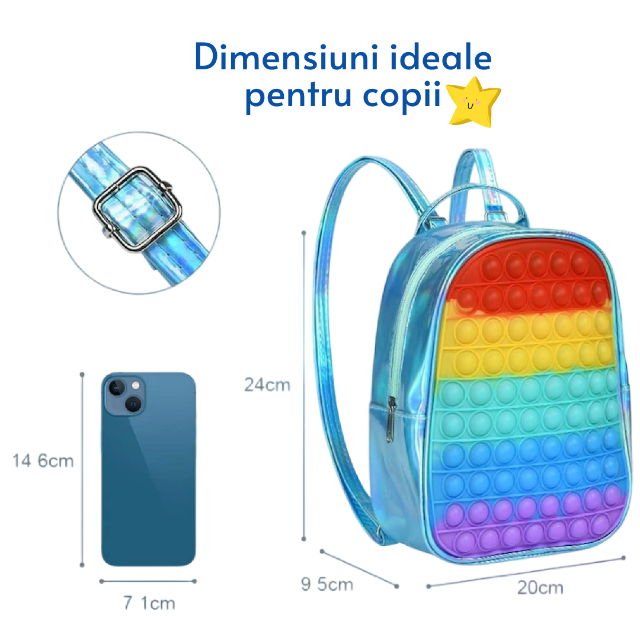 Rucsac ghiozdan prescolari, Empria, Pop It, Antistres, Rainbow [5]