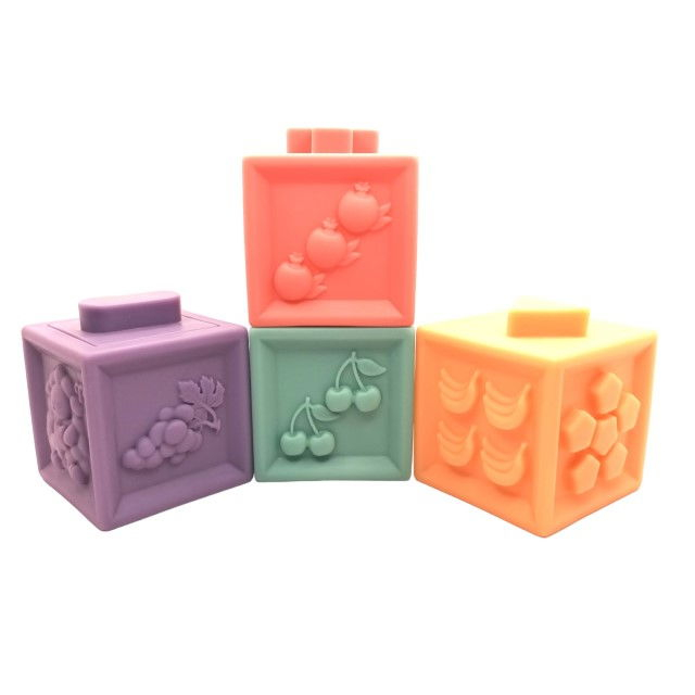 Set 4 cuburi de construit pentru copii, jucarie educationala colorata, Empria, cifre si forme [13]