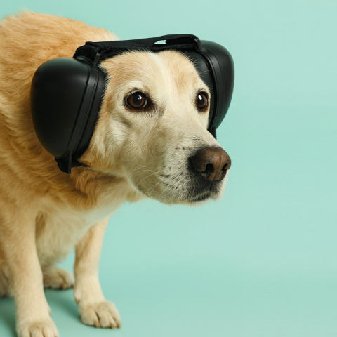 Casti antifonice caini - Antifoane protectie auz animale, dimensiune M, Negru