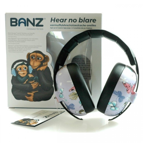 Casti antifonice pentru bebelusi si copii, Banz, Bubzee, 3-36 luni, Butterfly [12]