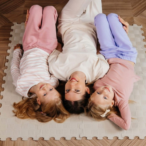 Covoras ortopedic, senzorial, set puzzle, 16 piese, model Sport Surface, Gri [10]