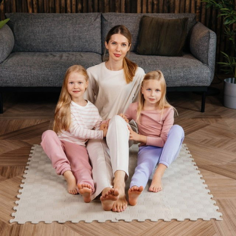 Covoras ortopedic, senzorial, set puzzle, 16 piese, model Sport Surface, Gri [9]