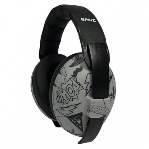 Pachet Combo, Casti Antifonice Banz bebe + Ochelari de Soare Protectie UV, 3 - 36 luni, Grafiti [4]