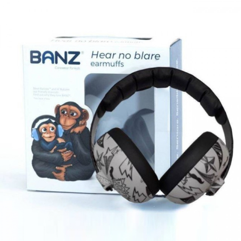 Pachet Combo, Casti Antifonice Banz bebe + Ochelari de Soare Protectie UV, 3 - 36 luni, Grafiti [16]