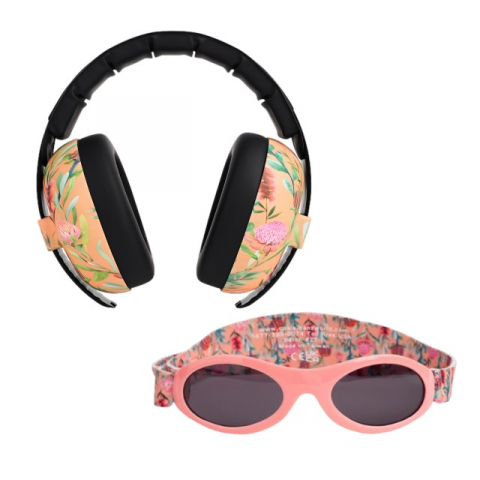 Pachet Combo, Casti Antifonice Banz bebe + Ochelari de Soare Protectie UV, 3 - 36 luni, Waratah