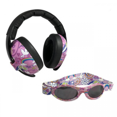 Pachet Combo, Casti Antifonice Banz copii + Ochelari de Soare Protectie UV, 3 - 36 luni, Peace [7]