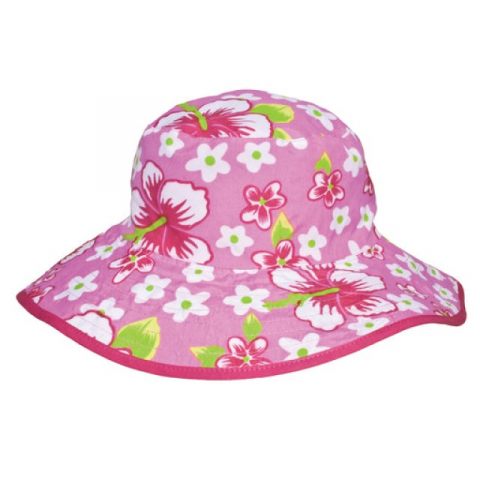 Palarii de soare copii - Palarie Copii Reversibila, Protectie Soare UPF50+, Floral Pink, Diverse marimi
