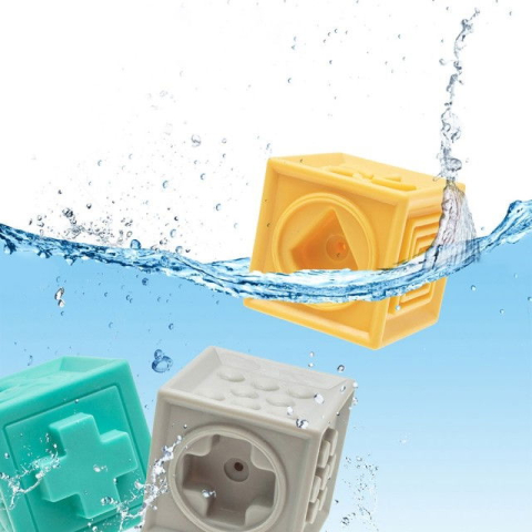 Set 12 cuburi de construit din silicon, jucarie educationala colorata, Empria, Cifre si Forme [3]