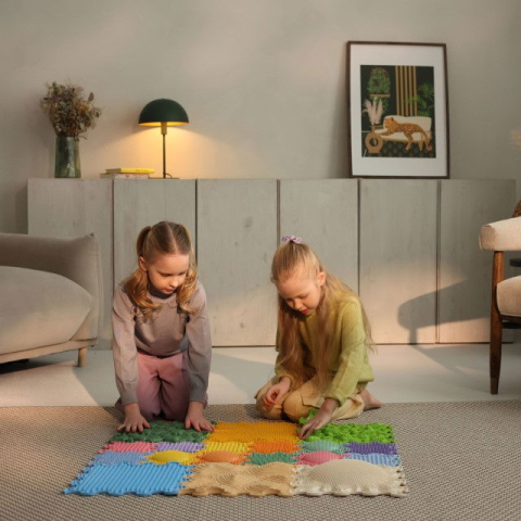 Set mini-puzzle, joc de coordonare maini si picioare, 12 piese, Multicolor [2]