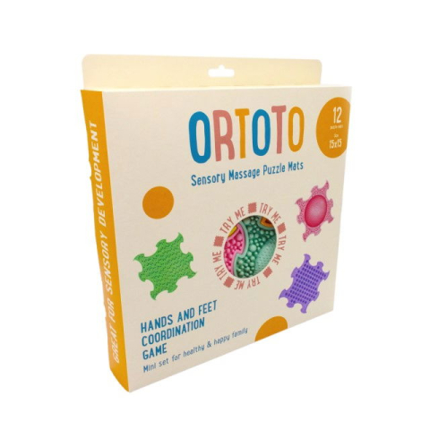 Set mini-puzzle, joc de coordonare maini si picioare, 12 piese, Multicolor [4]