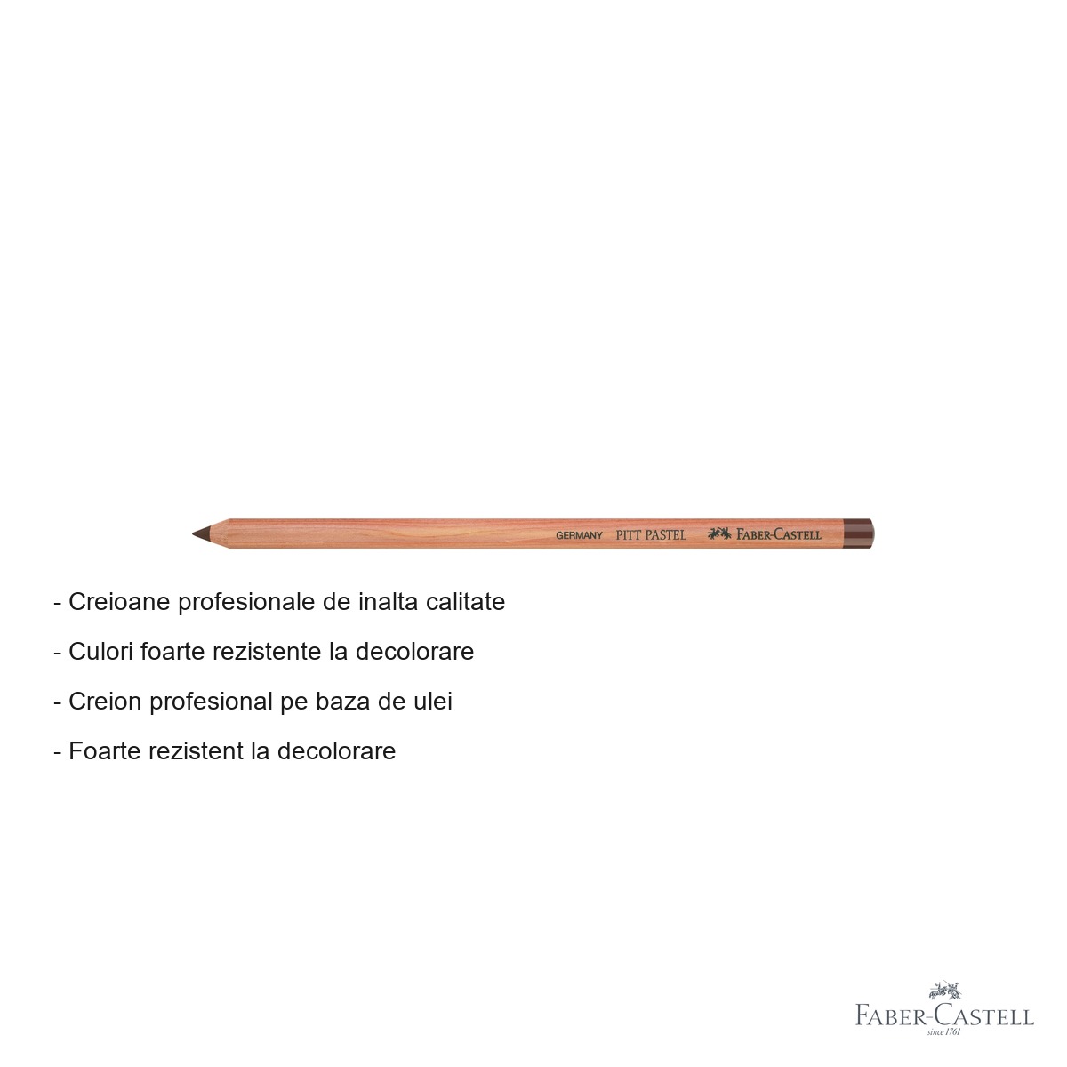 Creion pastel Faber-Castell Pitt, maro Van Dyck, pe baza de ulei, pentru contururi si detalii fine [2]