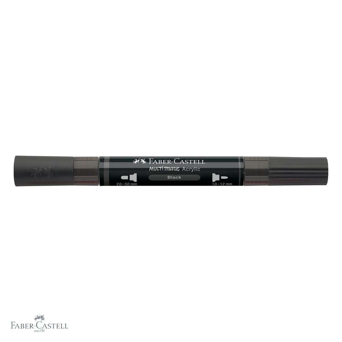 Marker acrilic Faber-Castell Multimark, varf dublu, culoare neagra, pentru suprafete multiple [4]
