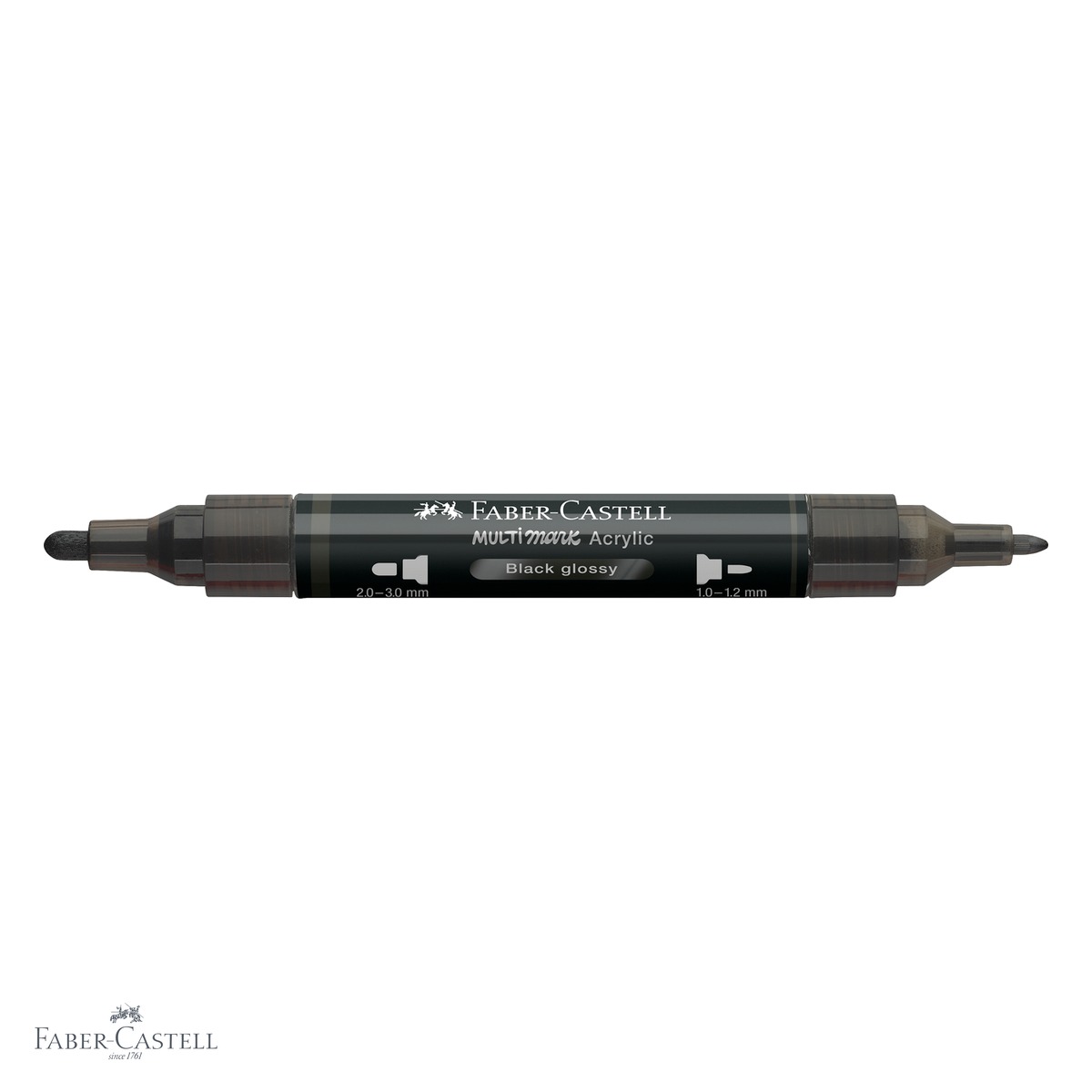 Marker acrilic Faber-Castell Multimark, negru lucios, varf dublu, pentru suprafete multiple [4]