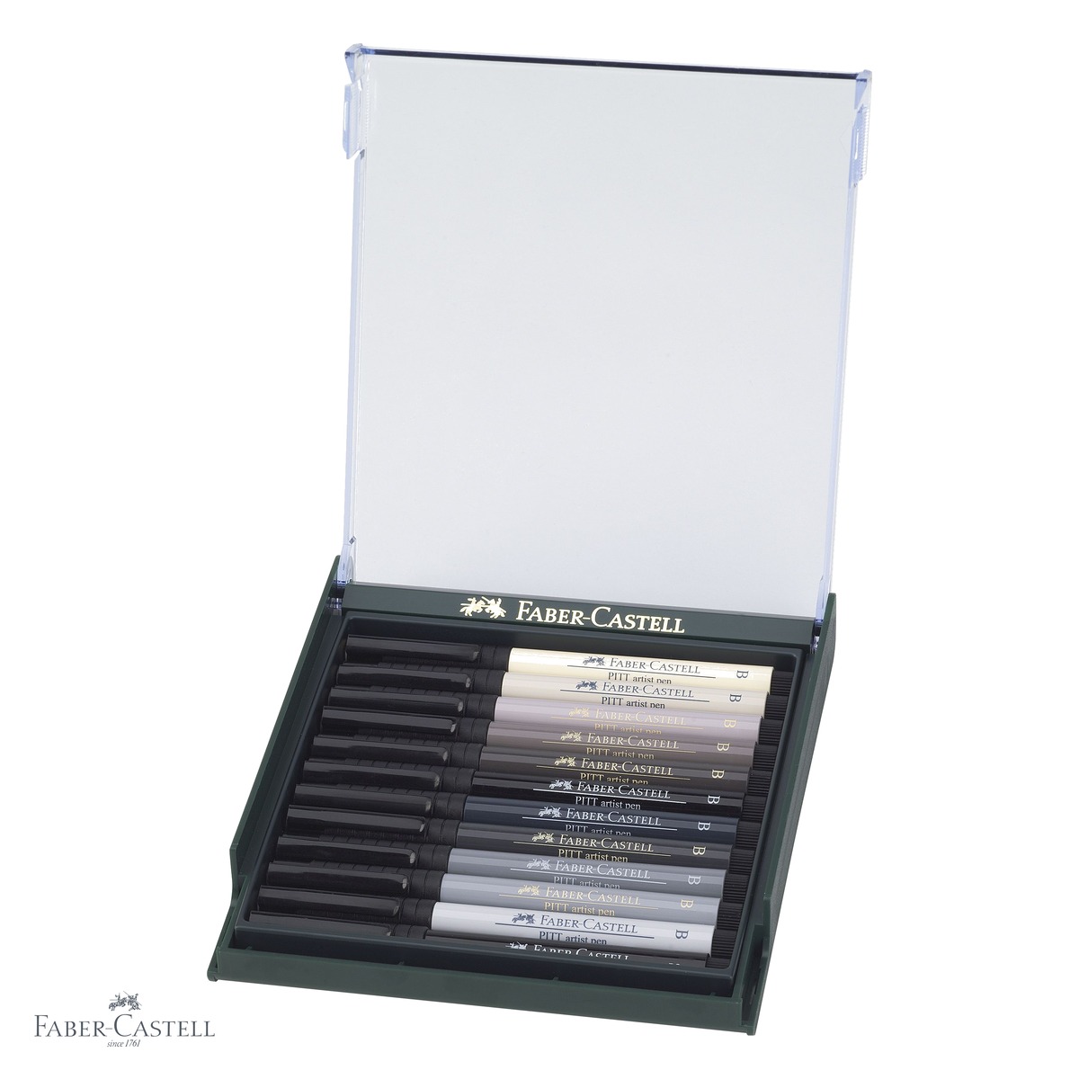 Set 12 markere Faber-Castell Pitt Artist Pen Brush, nuante de gri, pentru schite si ilustratie [4]