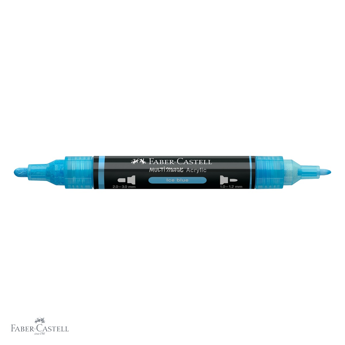 Marker acrilic Faber-Castell Multimark, culoare bleu ice 148, varf dublu, pentru multiple suprafete [4]