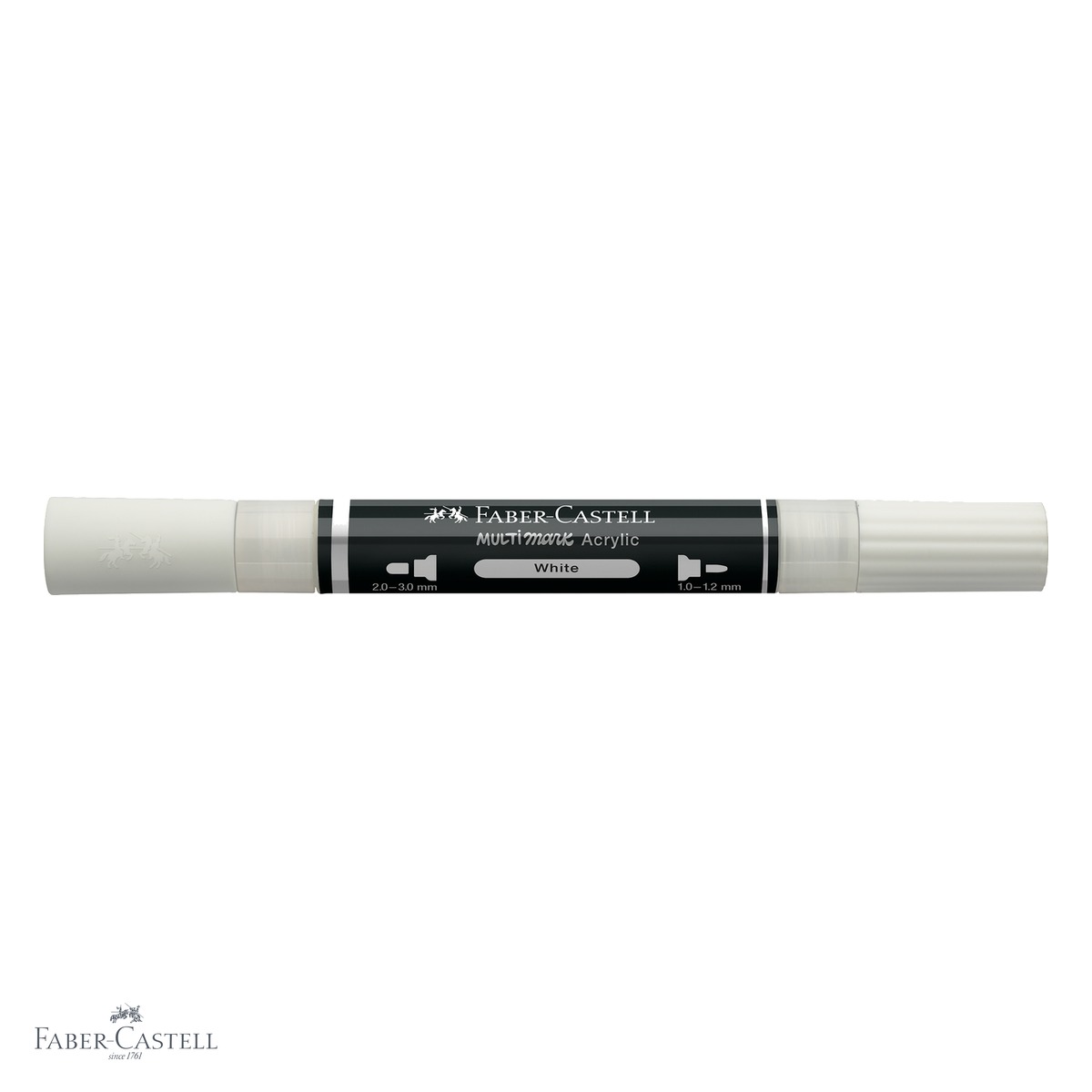 Marker acrilic Faber-Castell Multimark, culoare alba 101, varf dublu, pentru desen si decoratiuni [4]
