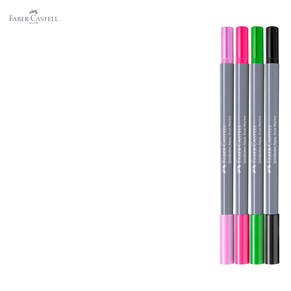 Set 4 markere solubile cu 2 capete Faber-Castell Goldfaber, colectia Tropical, pentru arta si ilustratie [5]