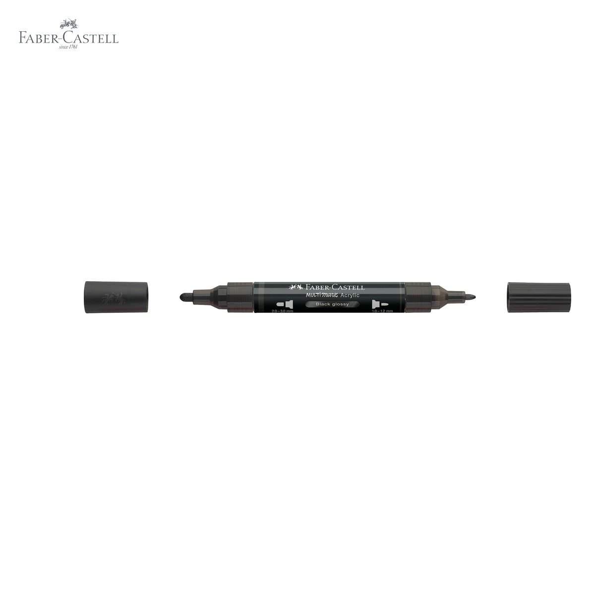 Marker acrilic Faber-Castell Multimark, negru lucios, varf dublu, pentru suprafete multiple [5]