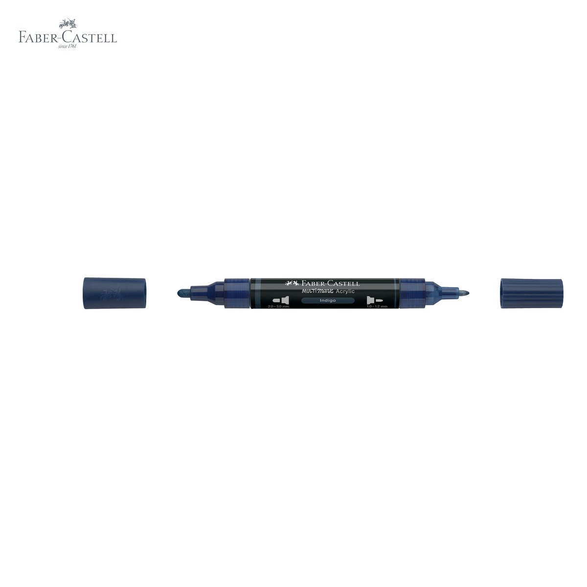 Marker acrilic Faber-Castell Multimark, culoare indigo 450, varf dublu, pentru multiple suprafete [5]