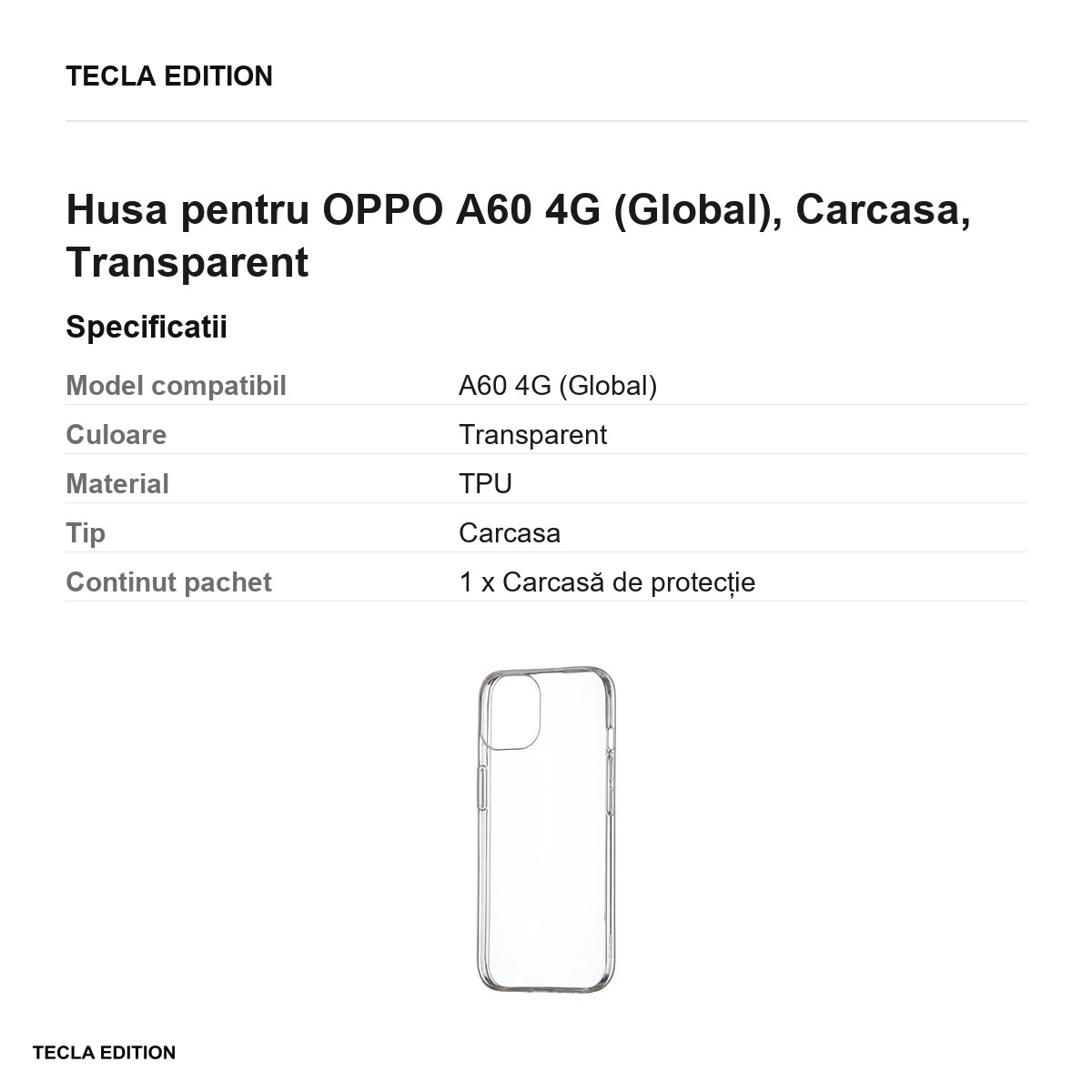 Husa Slim 1 mm pentru OPPO A60 4G (Global), Carcasa, Transparent [3]