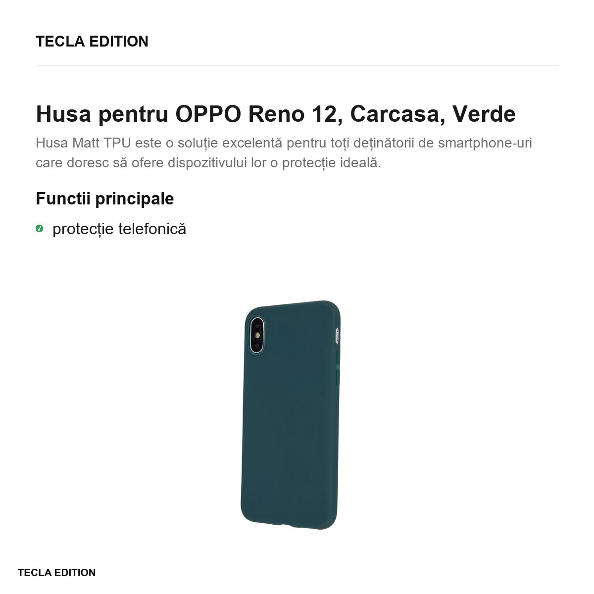 Husa Matt TPU forest pentru OPPO Reno 12, Carcasa, Verde [2]