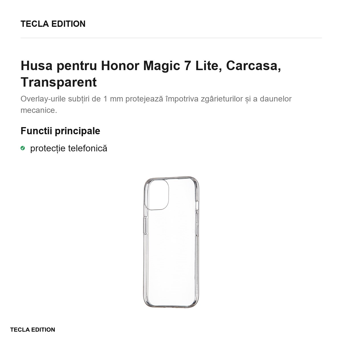 Husa Slim 1 mm pentru Honor Magic 7 Lite, Carcasa, Transparent [2]