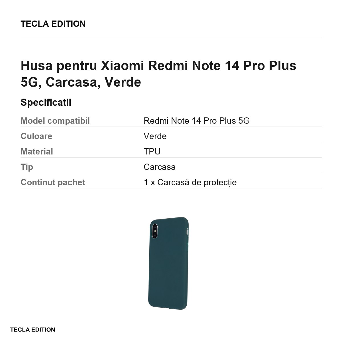Husa Matt TPU forest pentru Xiaomi Redmi Note 14 Pro Plus 5G, Carcasa, Verde [3]